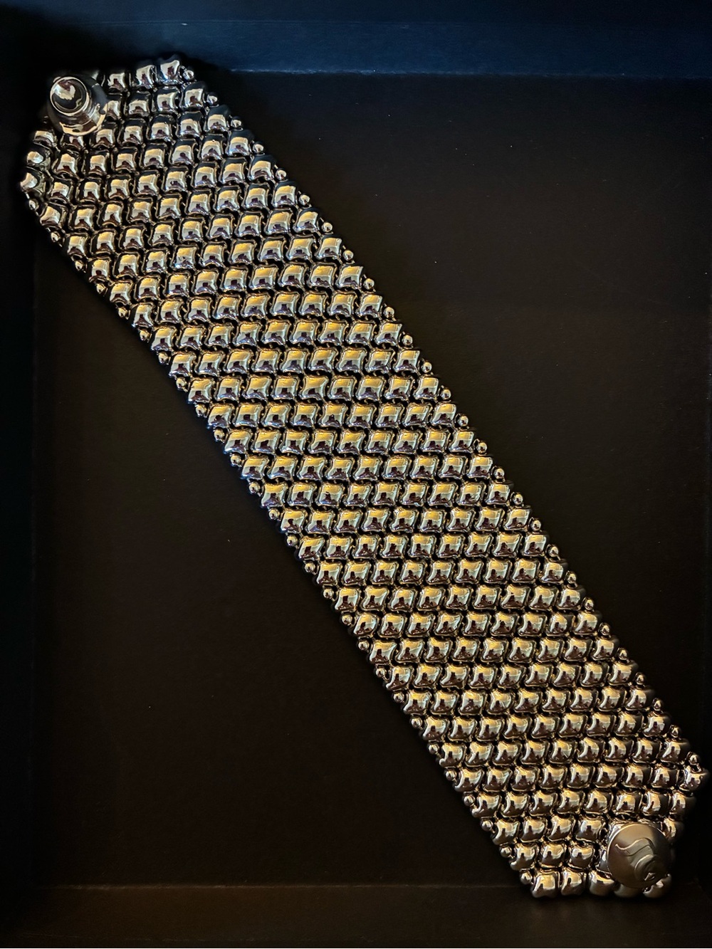 SG Liquid Metal B8-AS Antique Silver Wide Mesh Bracelet